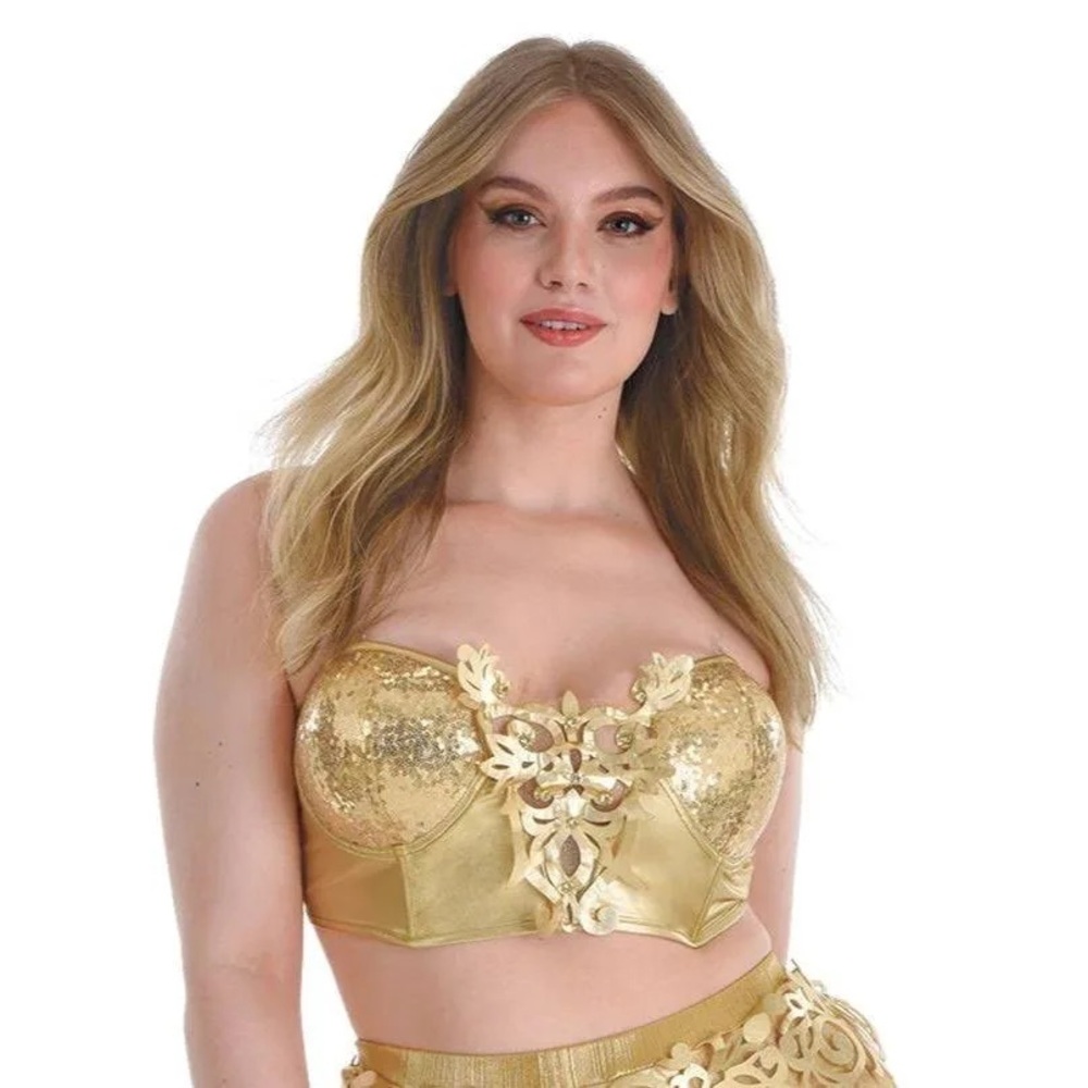 Gilded Glam Golden Corset Women's Top Plus Size 2XL 18-20